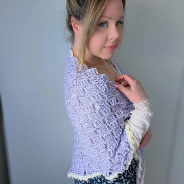 Crochet Lavender Flower Shawl Pattern
