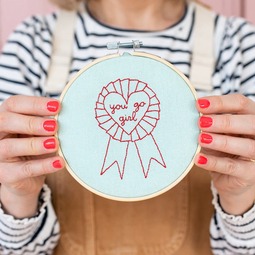 Cotton Clara You Go Girl Embroidery Kit - 13cm
