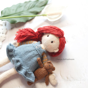 Doll Knitting Pattern - Knitted Doll Jane