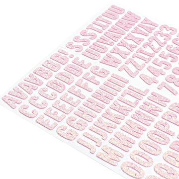 American Crafts Tealightful Thickers Stickers 5.5"X11" 138/Pkg - Letter Alpha/Pink Glitter Foam
