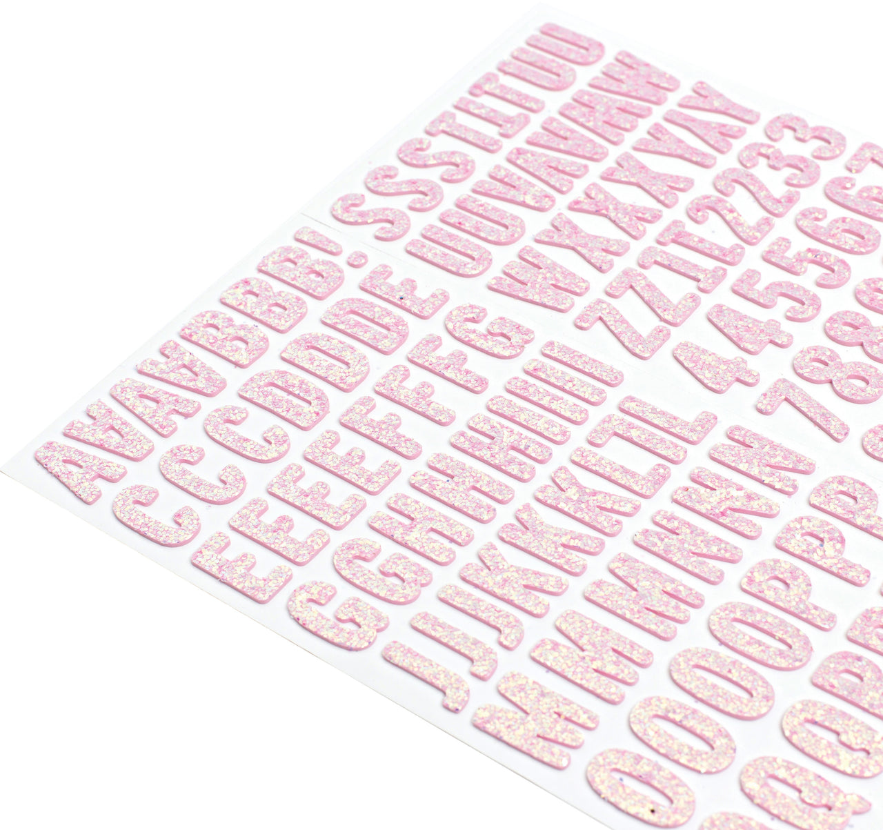 American Crafts Tealightful Thickers Stickers 5.5"X11" 138/Pkg - Letter Alpha/Pink Glitter Foam