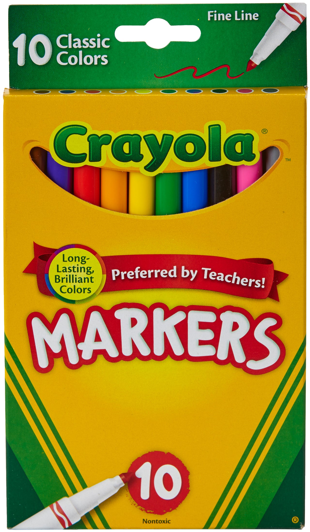 Crayola Fine Line Markers - Classic Colors 10/Pkg