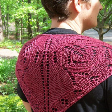 Royal Red Butterfly Shawl (33" x 15")