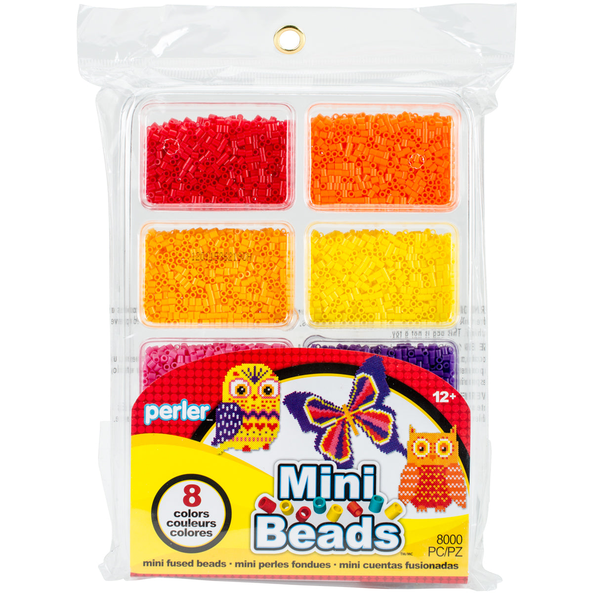 Perler Mini Beads Fused Bead Tray 8,000/Pkg - Warm