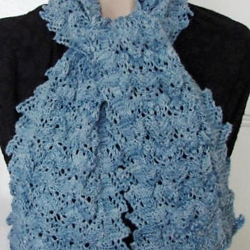 Scalloped Clouds lacy scarf with pointed edges