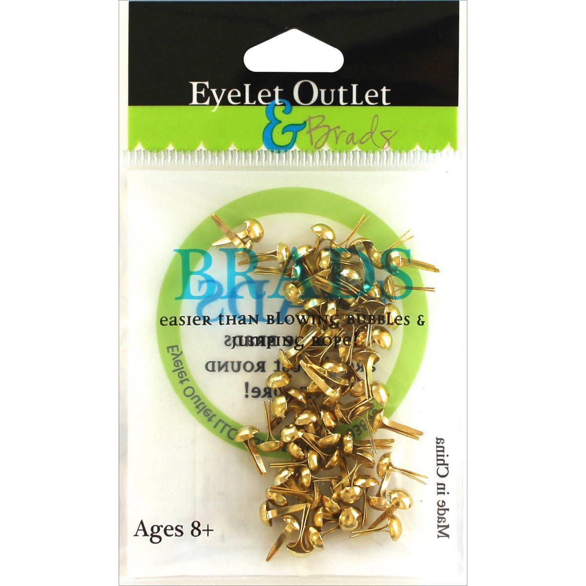 Eyelet Outlet Round Brads 4mm 70/Pkg - Gold
