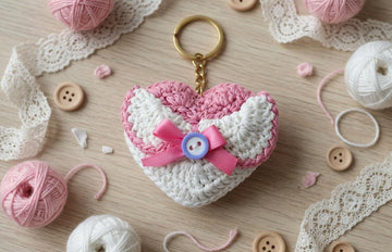 Crochet Heart Keychain Pattern PDF + Video Tutorial