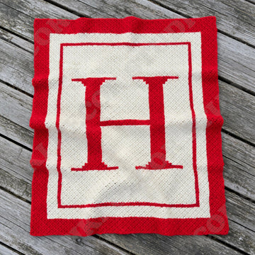 Letter H Alphabet Blanket C2C CROCHET PATTERN