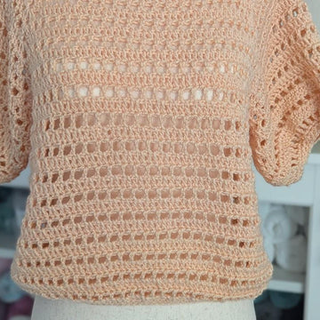 Peach Blossom Crochet Top