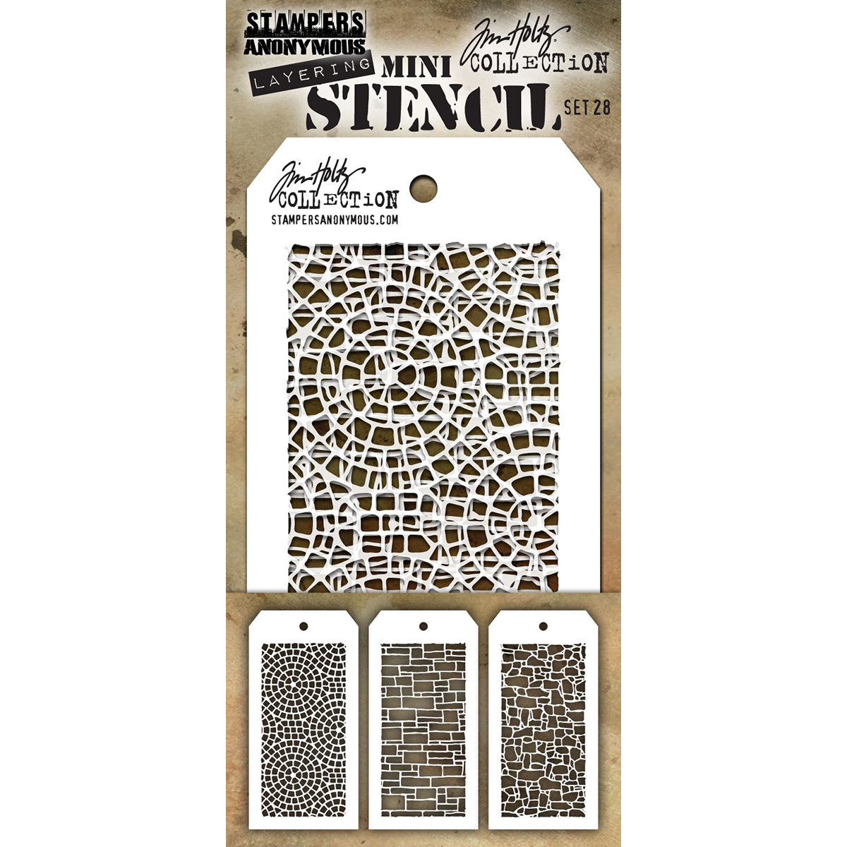 Stampers Anonymous Tim Holtz Mini Layered Stencil Set 3/Pkg - Set #28