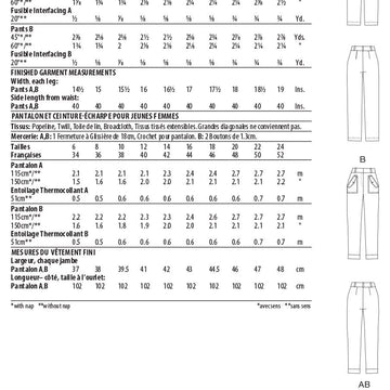 Butterick Misses' Pants and Sash B6864 - Sewing Pattern