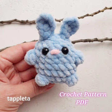 Baby bunny crochet pattern pdf, Plush bunny pocket toy handmade, Amigurumi rabbit keychain, Easter day gift for kids, Easter crochet pattern