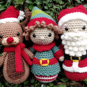 Crochet amigurumi christmas dolls angel elf gingerbread cookie man rudolph reindeer Santa Claus snowman
