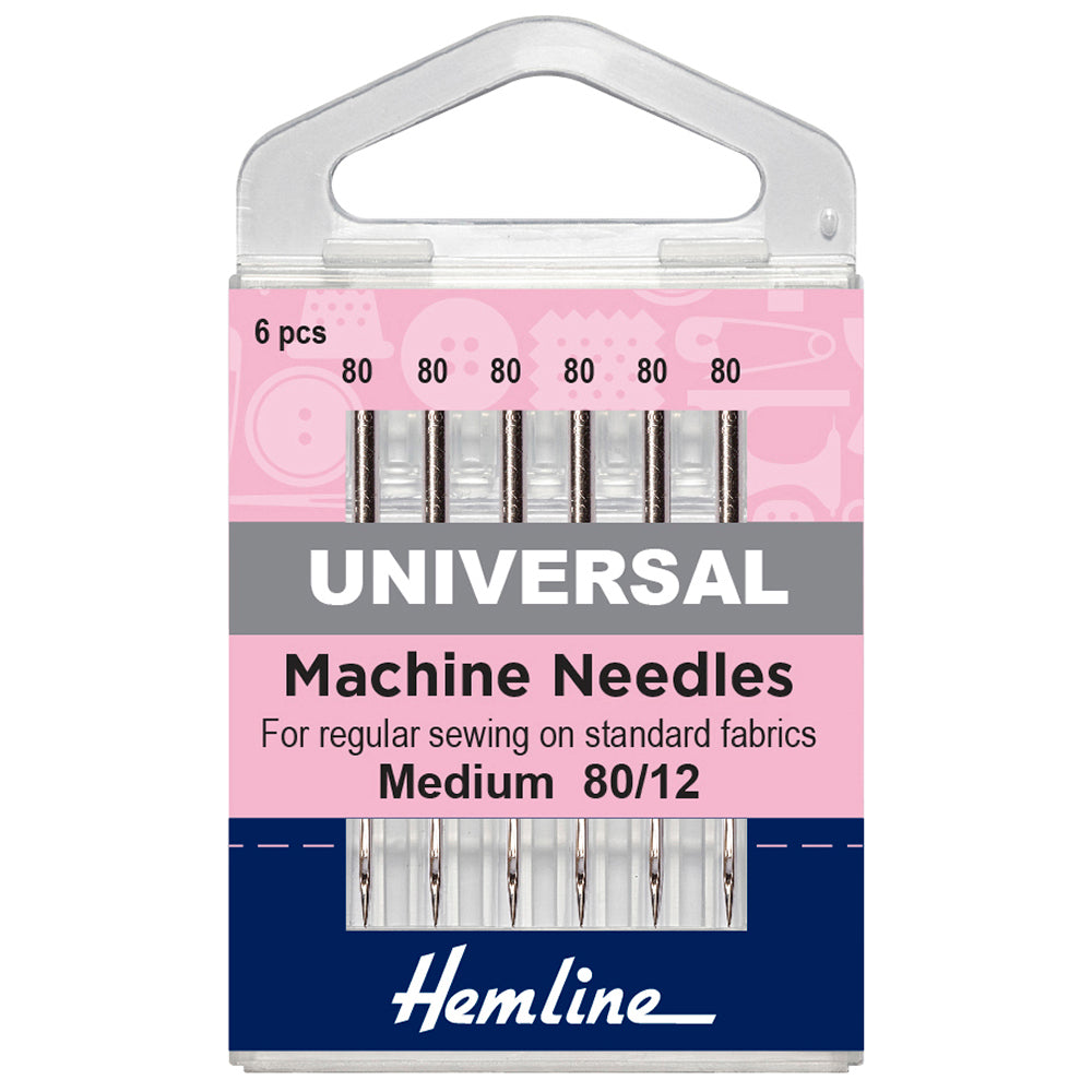 Hemline Sewing Machine Needles - Universal - Medium 80/12 - 5 Pieces