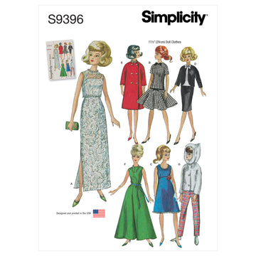 Simplicity Vintage Doll Clothes for 11-1/2" Doll S9396 - Sewing Pattern