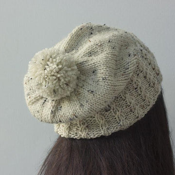 Mock Cable Pom Pom Hat