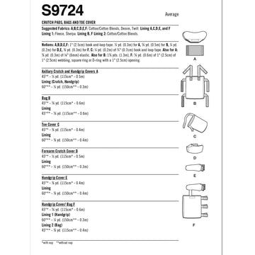 Simplicity Crutch Pads, Bag and Toe Cover S9724 - Sewing Pattern