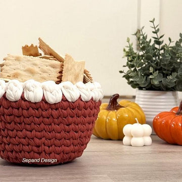 Recycled (t-shirt) yarn basket container-113