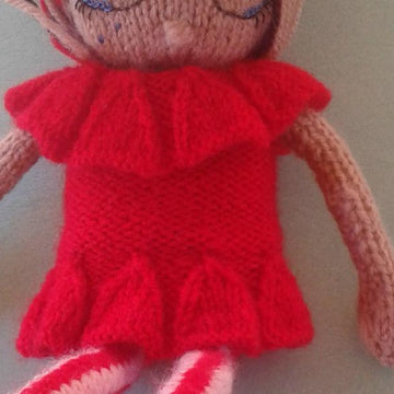 Knitted Doll Dress or Tunic - in Red Heart Lisa