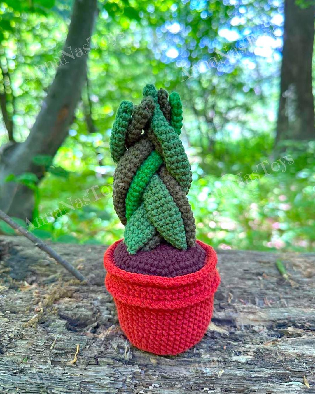 Crochet Succulent Pattern, Potted Sansevieria