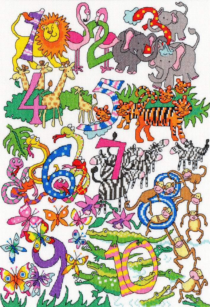 Bothy Threads Number Fun Cross Stitch Kit - 30cm x 44cm