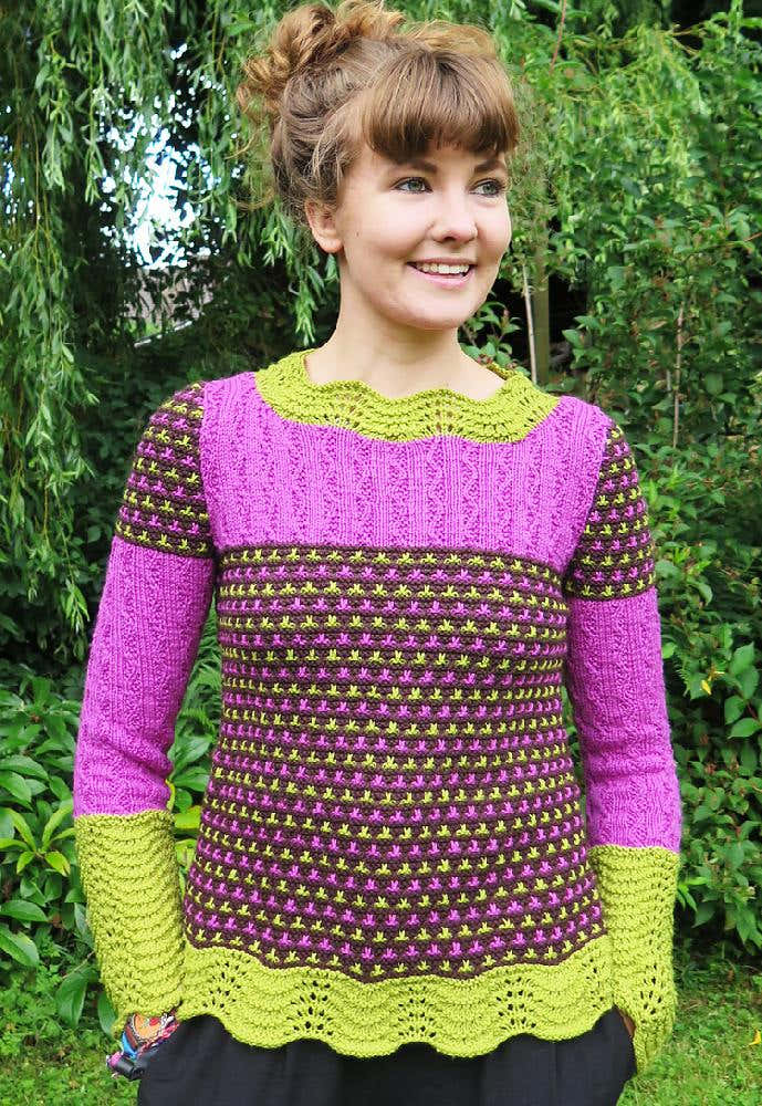 Three colour womens sweater