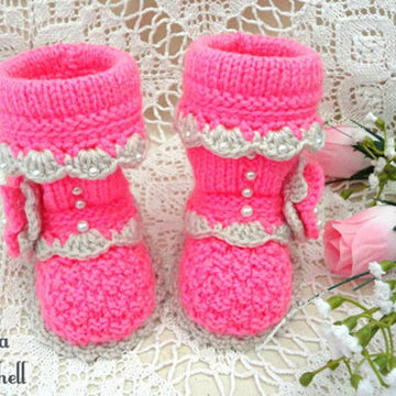 Knitted Baby Girl Booties Baby Shoes Pattern