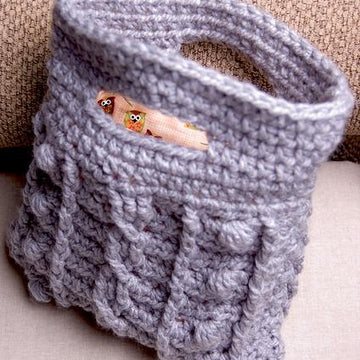 Cabled Bobble Clutch