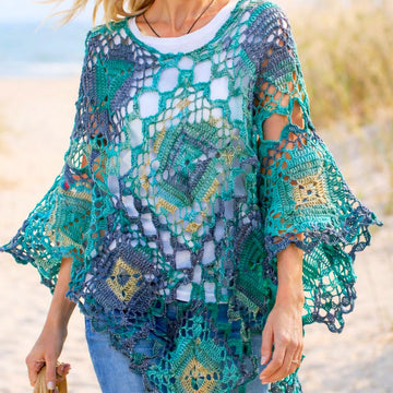 Crochet Pattern Granny Poncho GrannyCouture #1 | Granny Square Poncho | Summer Cover Up PDF