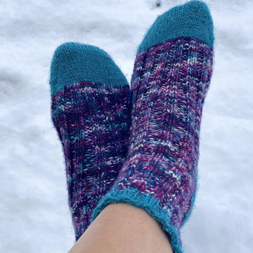 Basic Ribbed Toe-Up Sock Recipe for Worsted Weight
