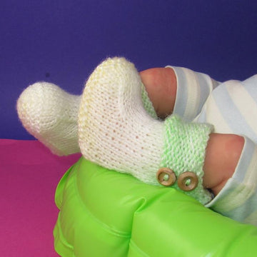 Easy Baby Double Cuff Marble Booties