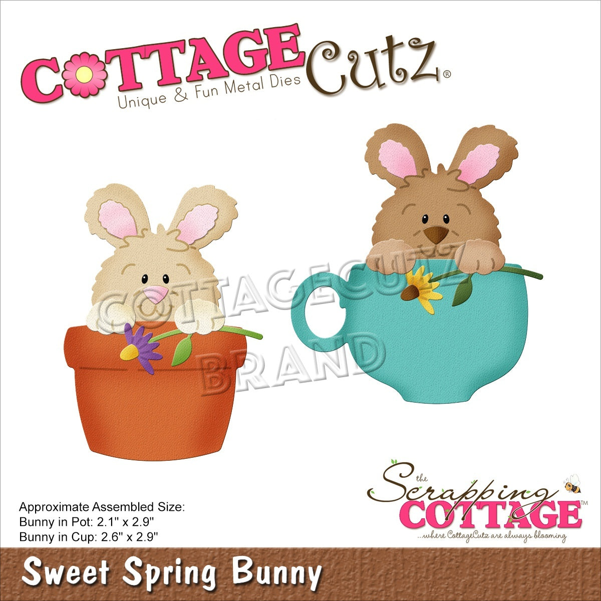 CottageCutz Dies - Sweet Spring Bunny 2.1" To 2.9"