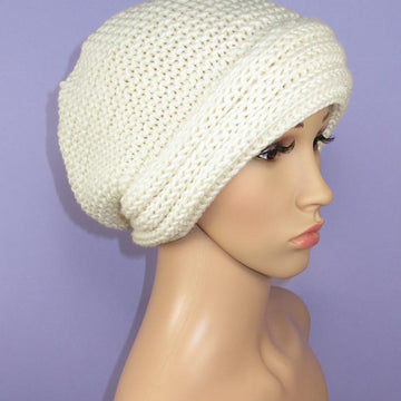 Chunky Rib Cuff Garter Stitch Tam Hat