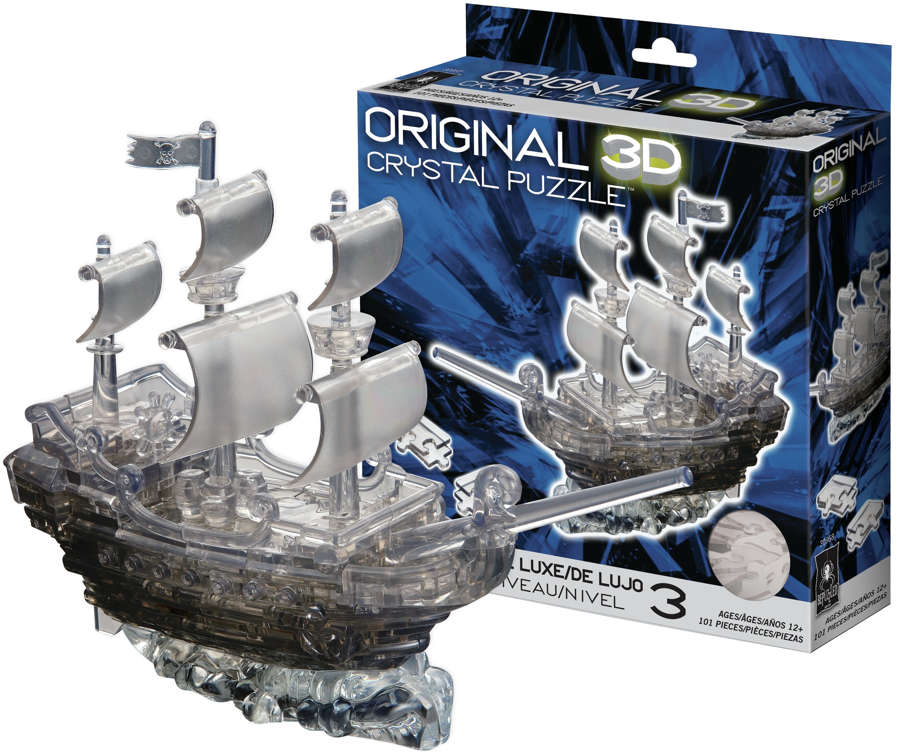 University Games 3-D Licensed Crystal Puzzle - Pirate Ship (Black)