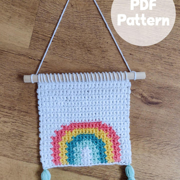 Mini Rainbow Crochet Wall Hanging