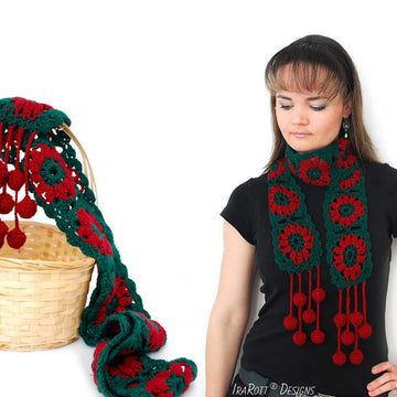 Jingle Bells Weihnachtsschal Häkelanleitung
