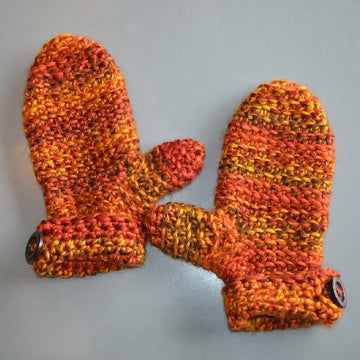 Mittens with a button