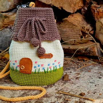 Fairy house crossbody bucket bag crochet pattern T17
