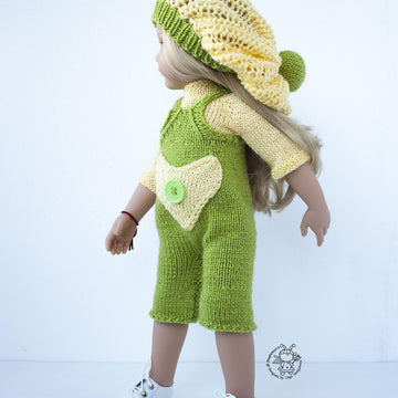 Outfit Lime and lemon for doll 16"-18" knitting flat