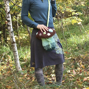 Crochet mushroom bag