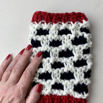 Cruella Inspired Fingerless Mittens