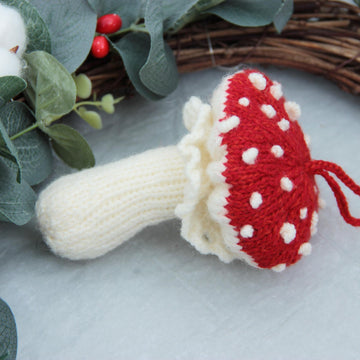 Knitted Fly Agaric Ornament Pattern: Christmas Toadstool Toy (PDF Tutorial)