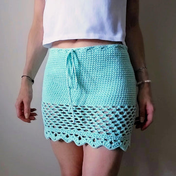 Beachy Scallop Mini Skirt
