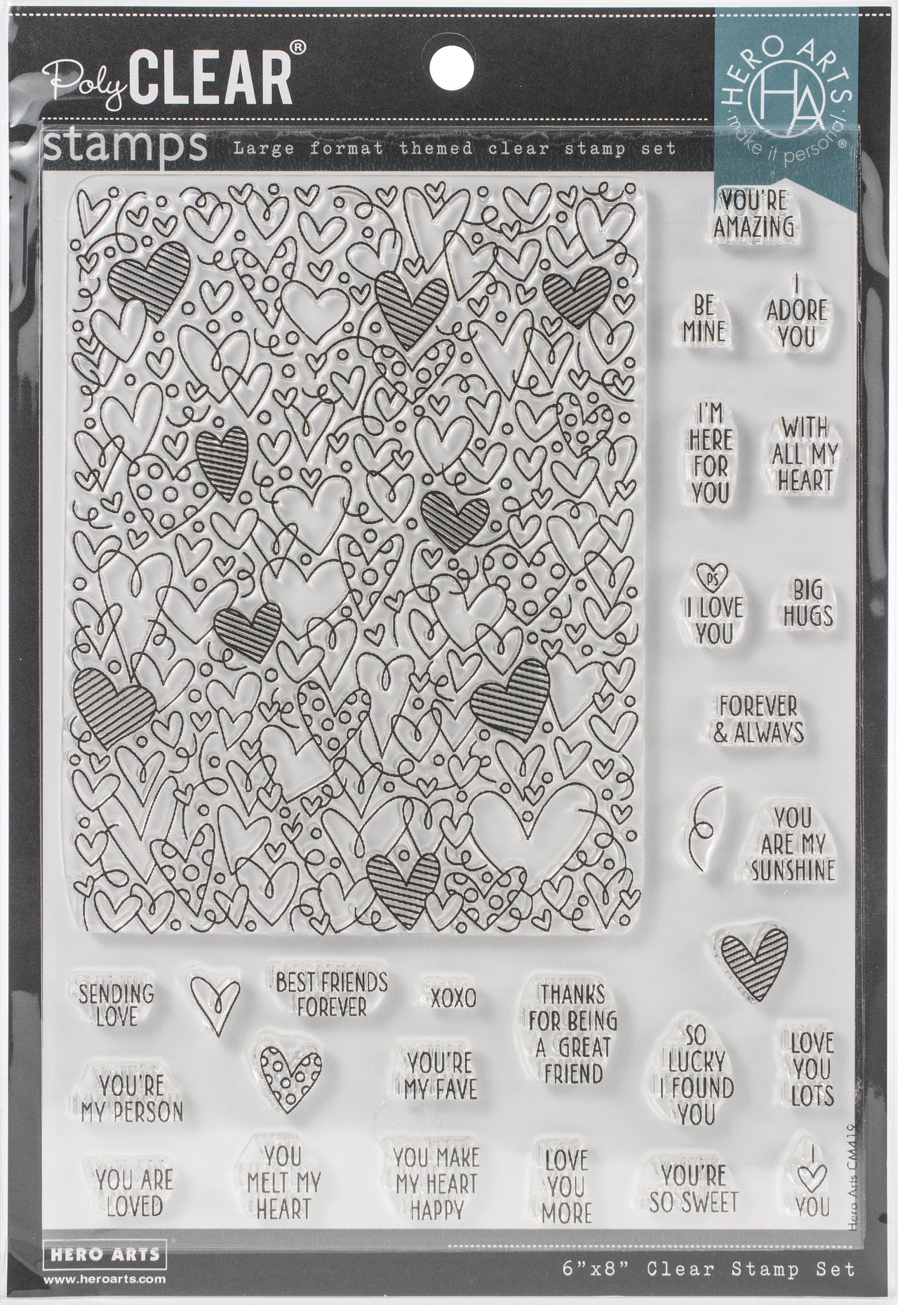 Hero Arts Clear Stamps 4"X6" - All My Heart Peek-A-Boo Parts