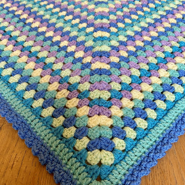 Aquamarine Granny Rectangle Baby Blanket
