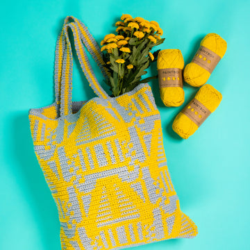 Dassau Tote Bag - Free Crochet Pattern For Women in Paintbox Yarns Recycled Cotton Worsted by Paintbox Yarns