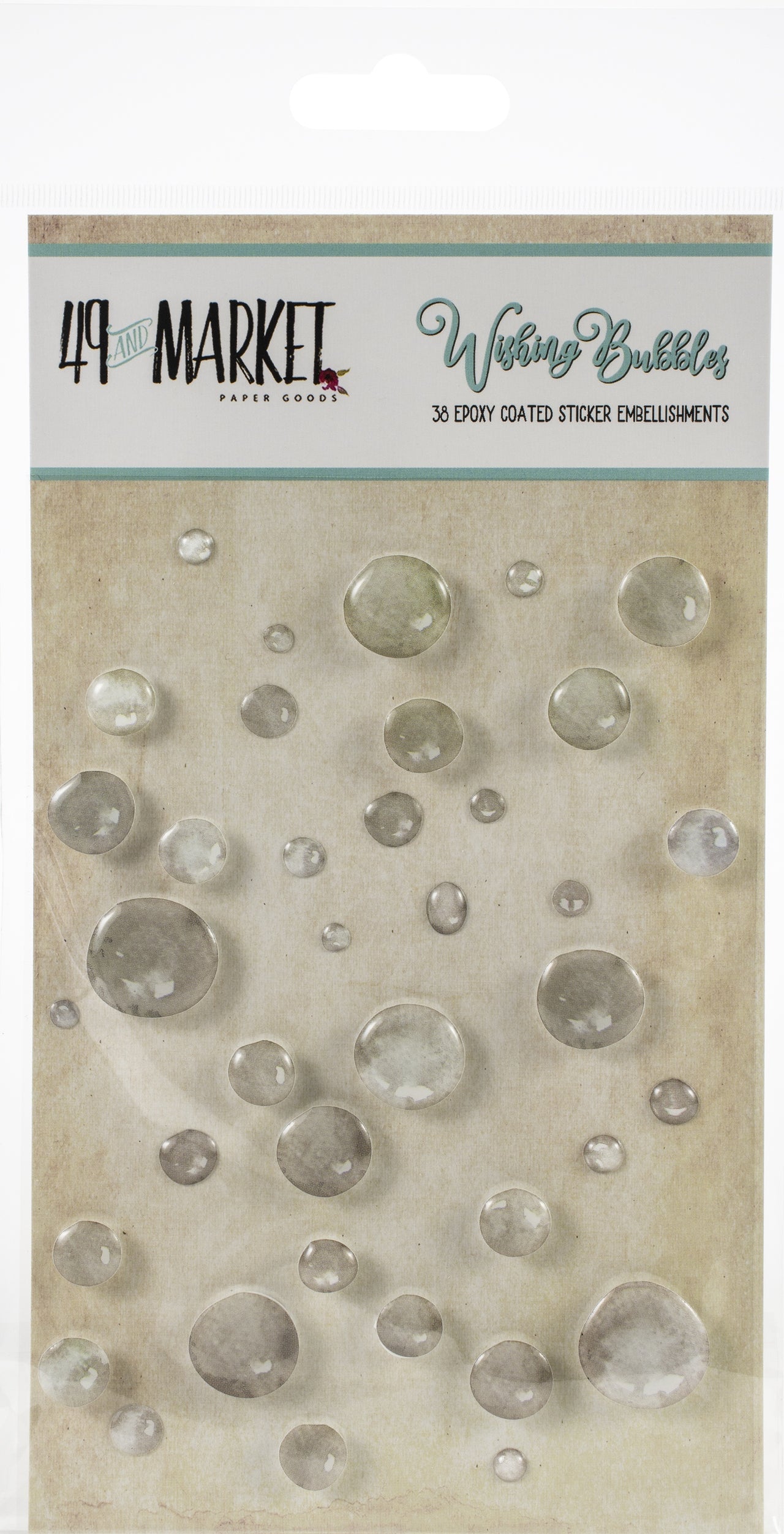 49 And Market Epoxy Coated Wishing Bubbles 38/Pkg - Soda Pop
