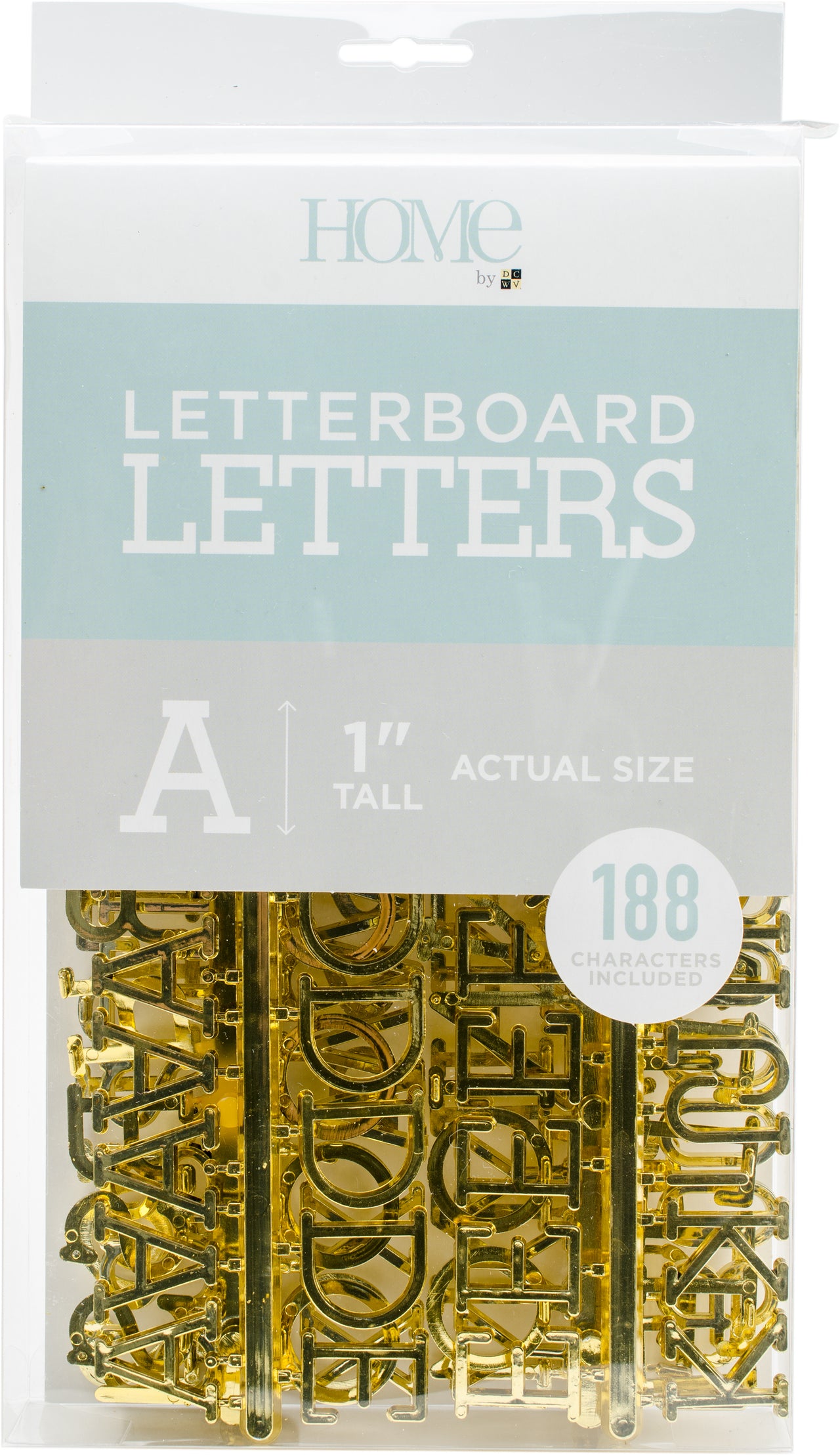 American Crafts DCWV Letterboard Letters & Characters 1" 188/Pkg - Gold
