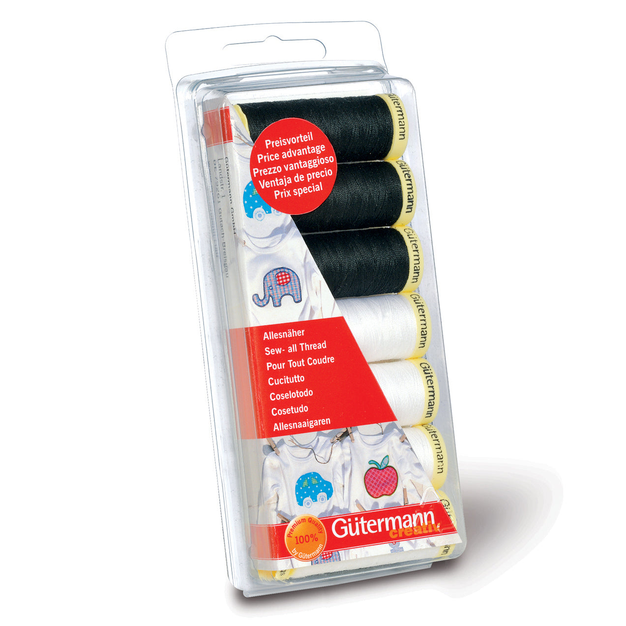 Gutermann Sew-All: 7 x 100m: Black & White