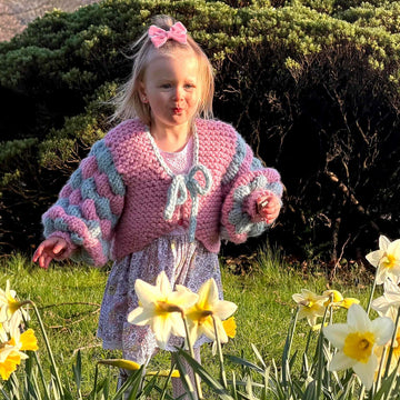 Two Colour Baby Cardigan Knitting Pattern